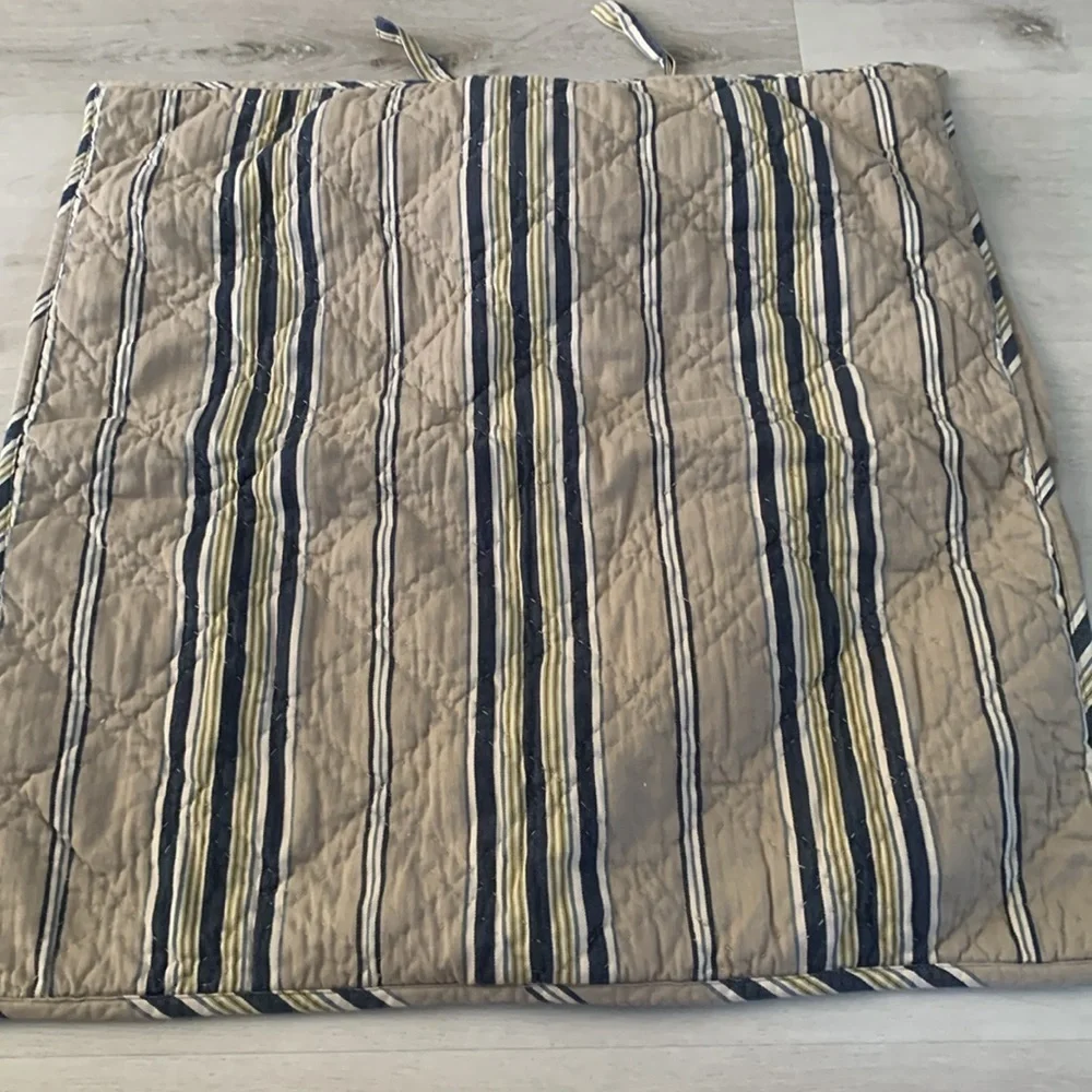 Pottery barn Celeste quilted pillows euro shams striped navy beige set of‎ 2